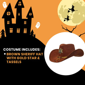 Brown Sheriff Hat with Gold Star & Tassels Adult Costume Accessory