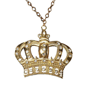 Gold Crown Necklace Costume Jewelry