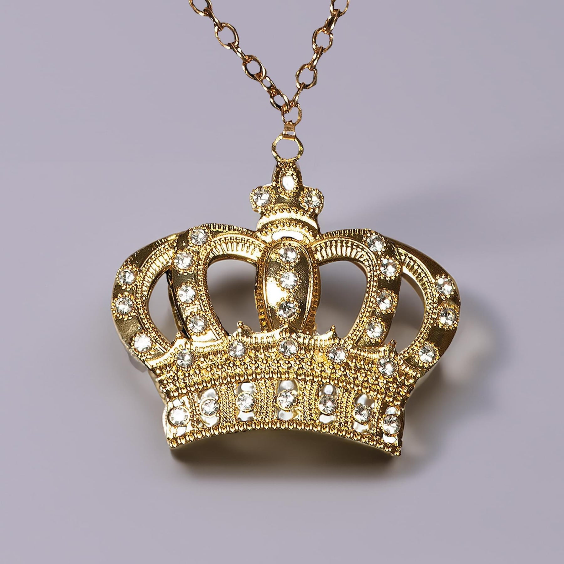 Gold Crown Necklace Costume Jewelry