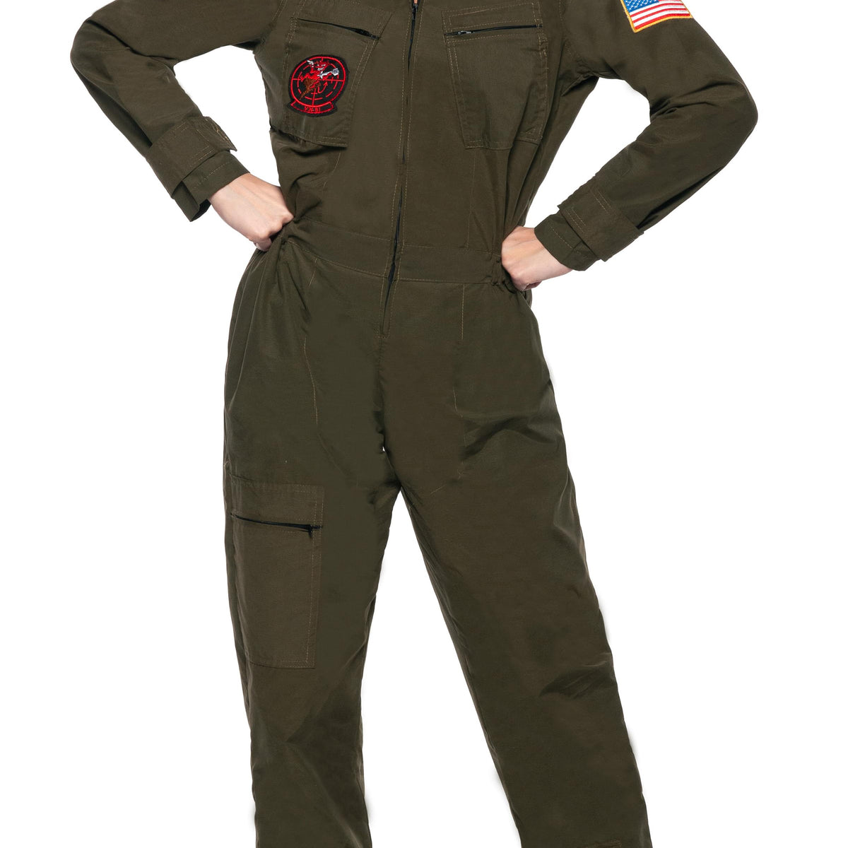 Navy Top Gun Women's Pilot Jumpsuit Adult Costume