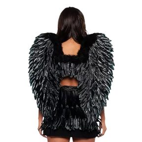 Black Feather Wings Adult Costume Accessory