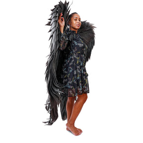 Black Full Length Angel Wings Adult Costume Accessory