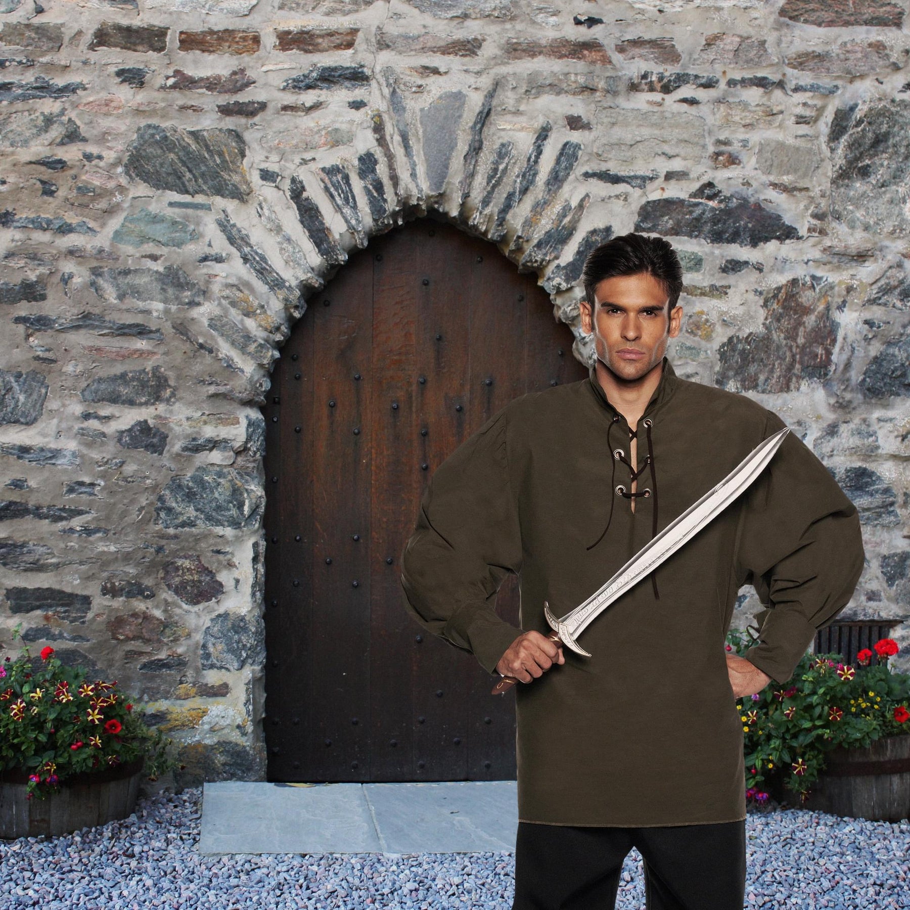 Renaissance Shirt- Khaki Adult Costume