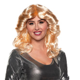 70's Feathered Adult Costume Wig | Blonde