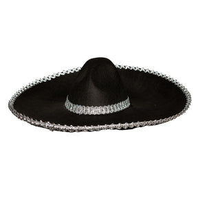 Sombrero with Silver Metallic Trim Adult Costume Hat