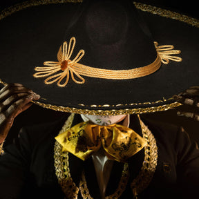 Sombrero With Gold Metallic Trim Adult Costume Accessory