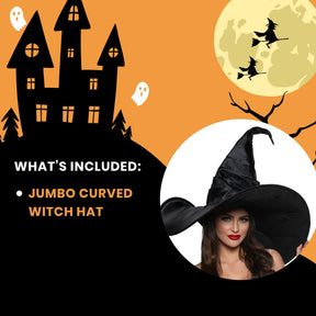 Jumbo Black Witch Hat Adult Costume Accessory