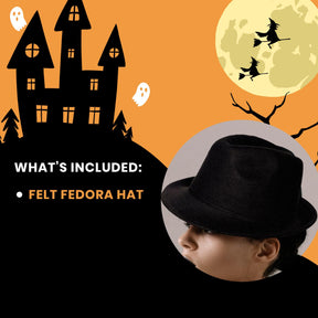 Black Felt Fedora Adult Costume Accessory