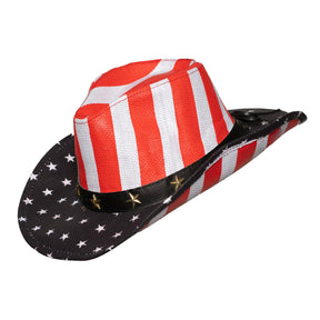 American Flag Cowboy Hat Adult Costume Accessory