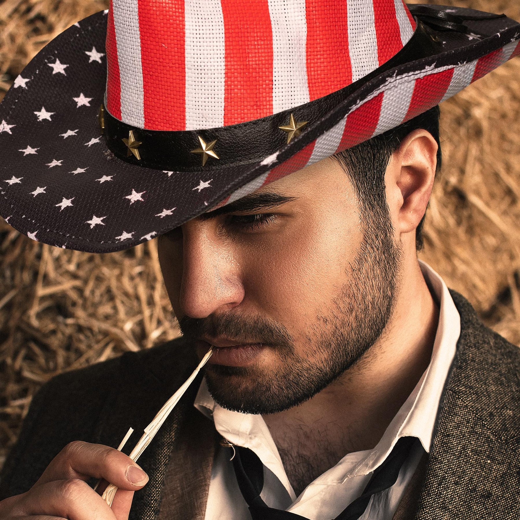 American Flag Cowboy Hat Adult Costume Accessory