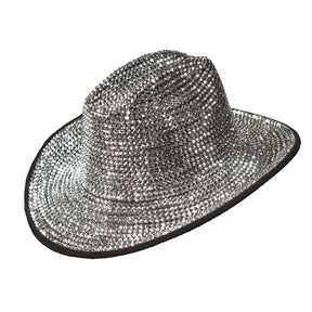 Silver Rhinestone Cowboy Hat Adult Costume Accessory