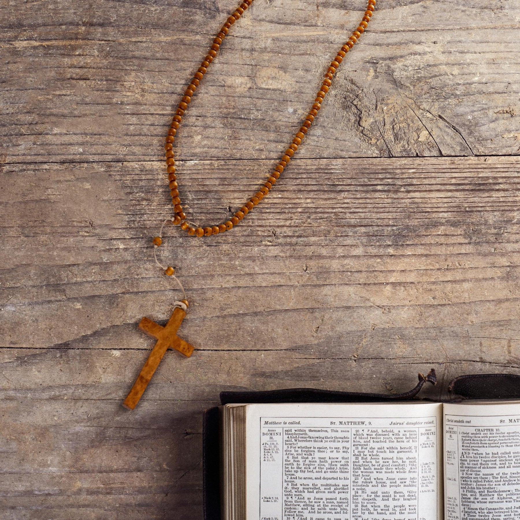 Wooden Cross Necklace Adult Costume Accessory