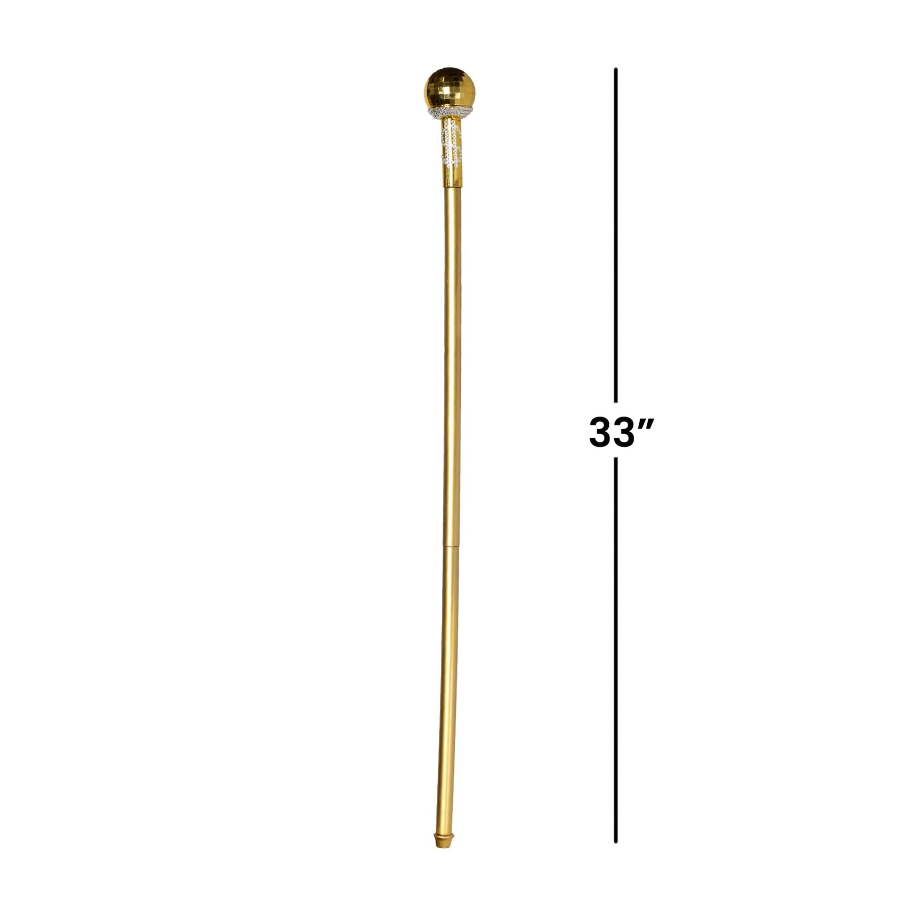 Gold Pimp Cane with Dollar Sign 33 Inch Long Adult Costume Accessory