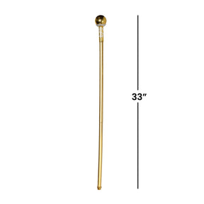 Gold Pimp Cane with Dollar Sign 33 Inch Long Adult Costume Accessory