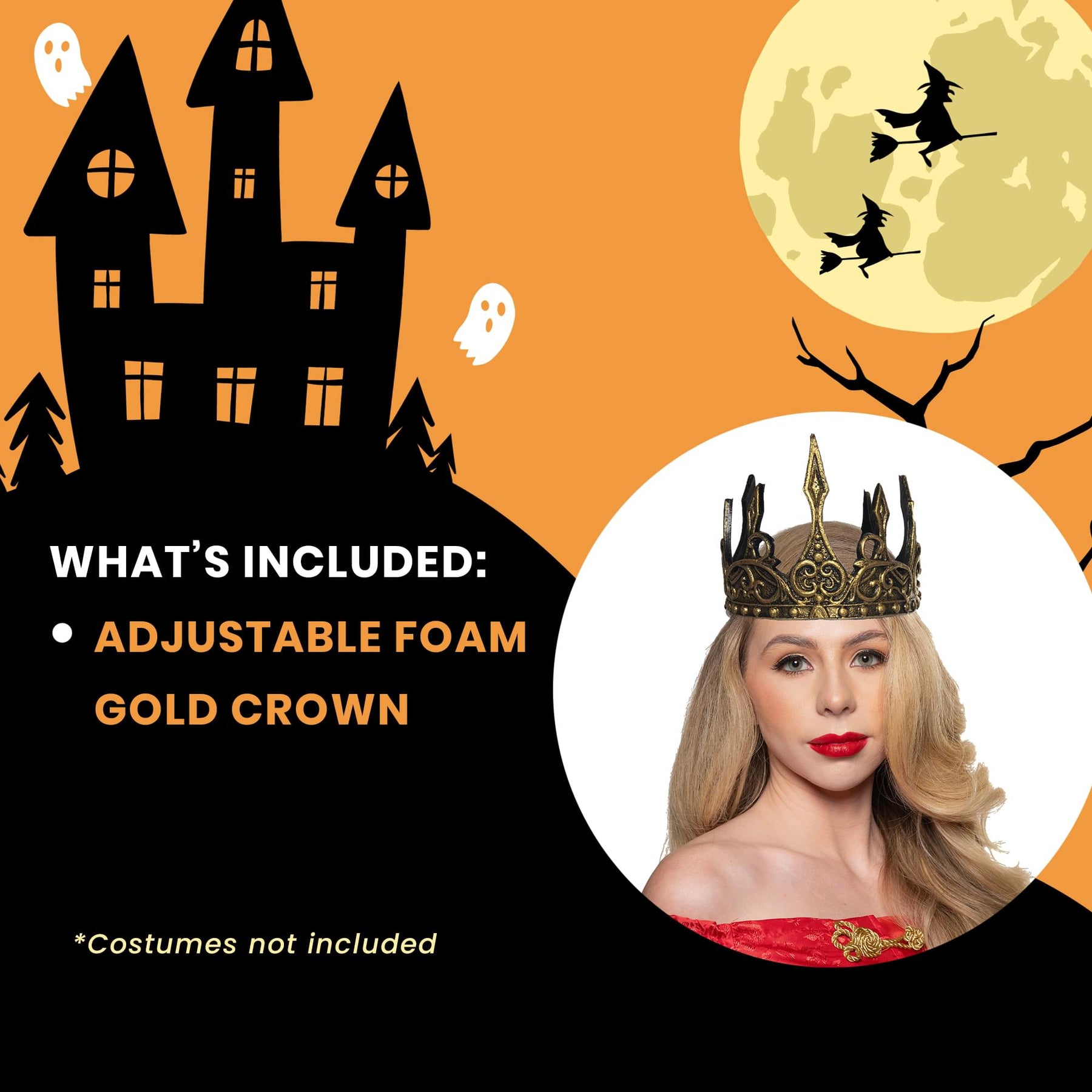 Queen's Gold Crown Foam Adult Costume Accessory