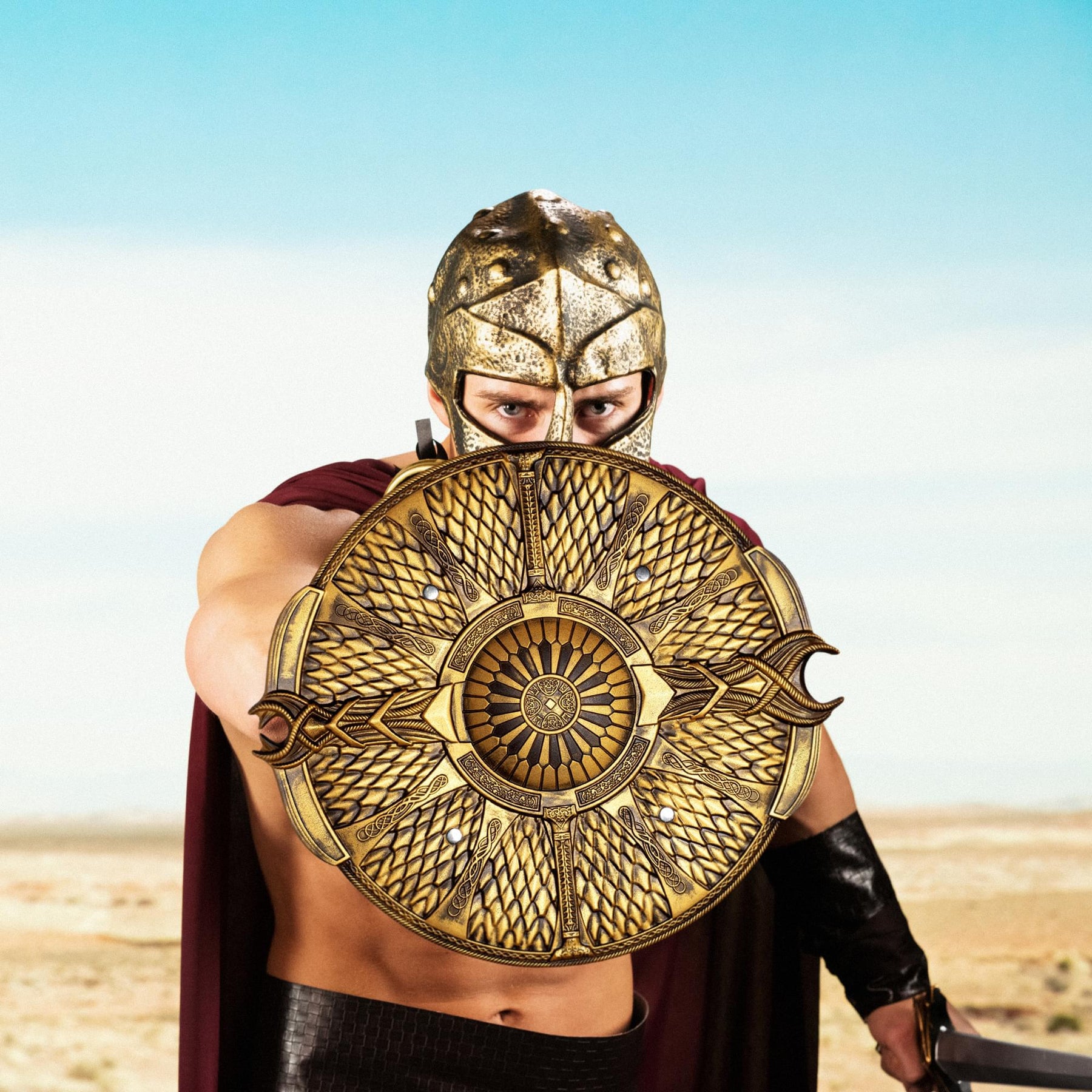 Gold Circle Shield 20 Inch Foam Adult Costume Accessory