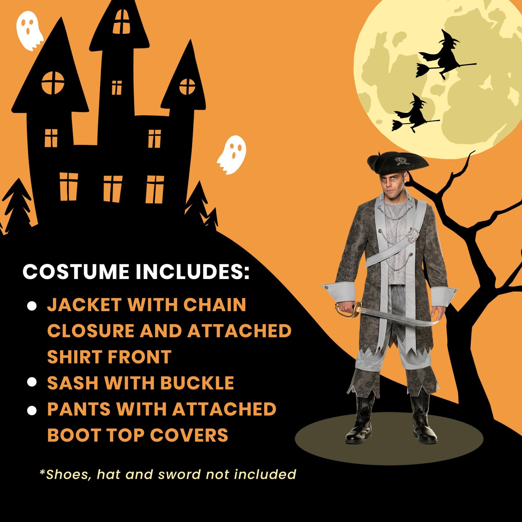 Phantom Ghost Pirate Adult Costume