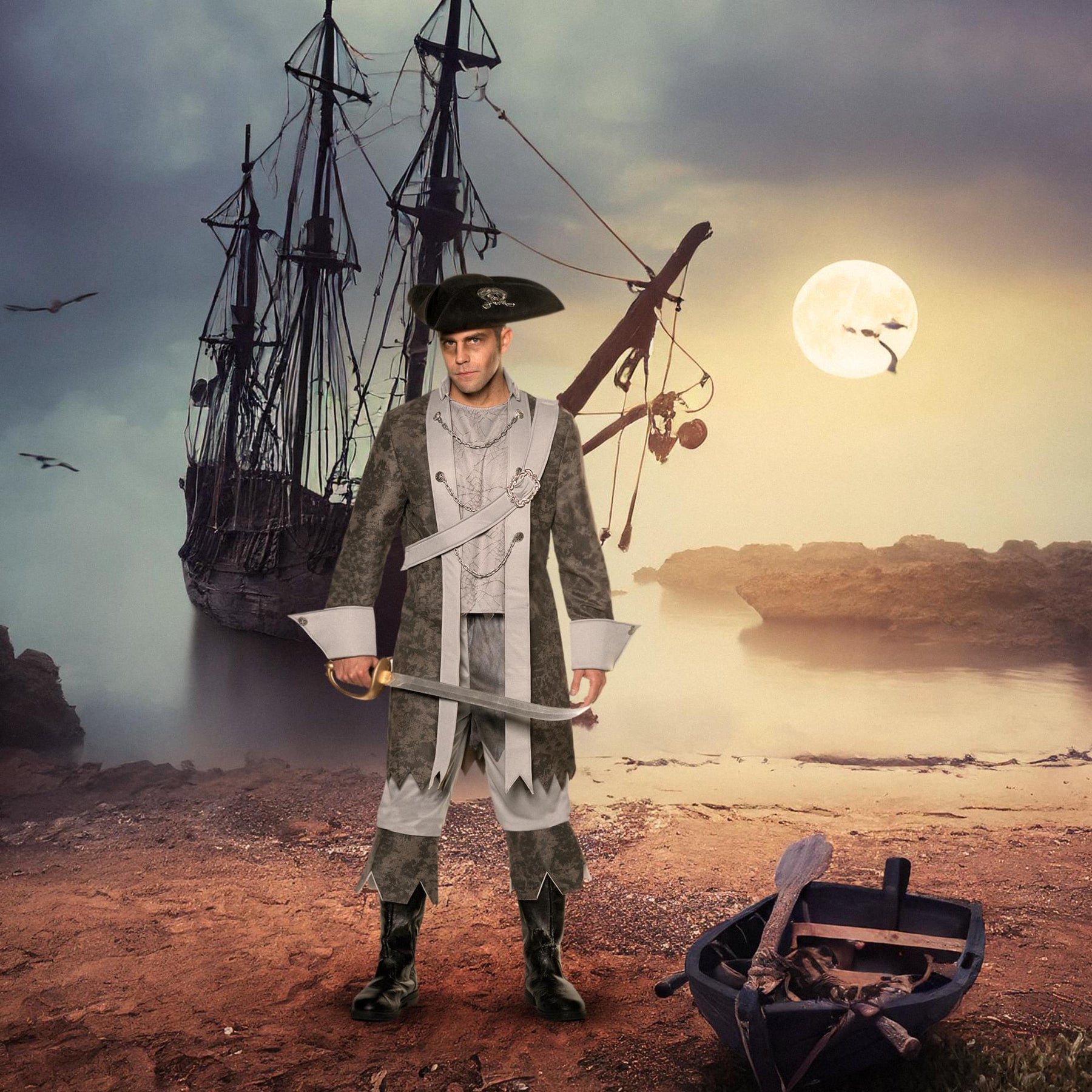 Phantom Ghost Pirate Adult Costume