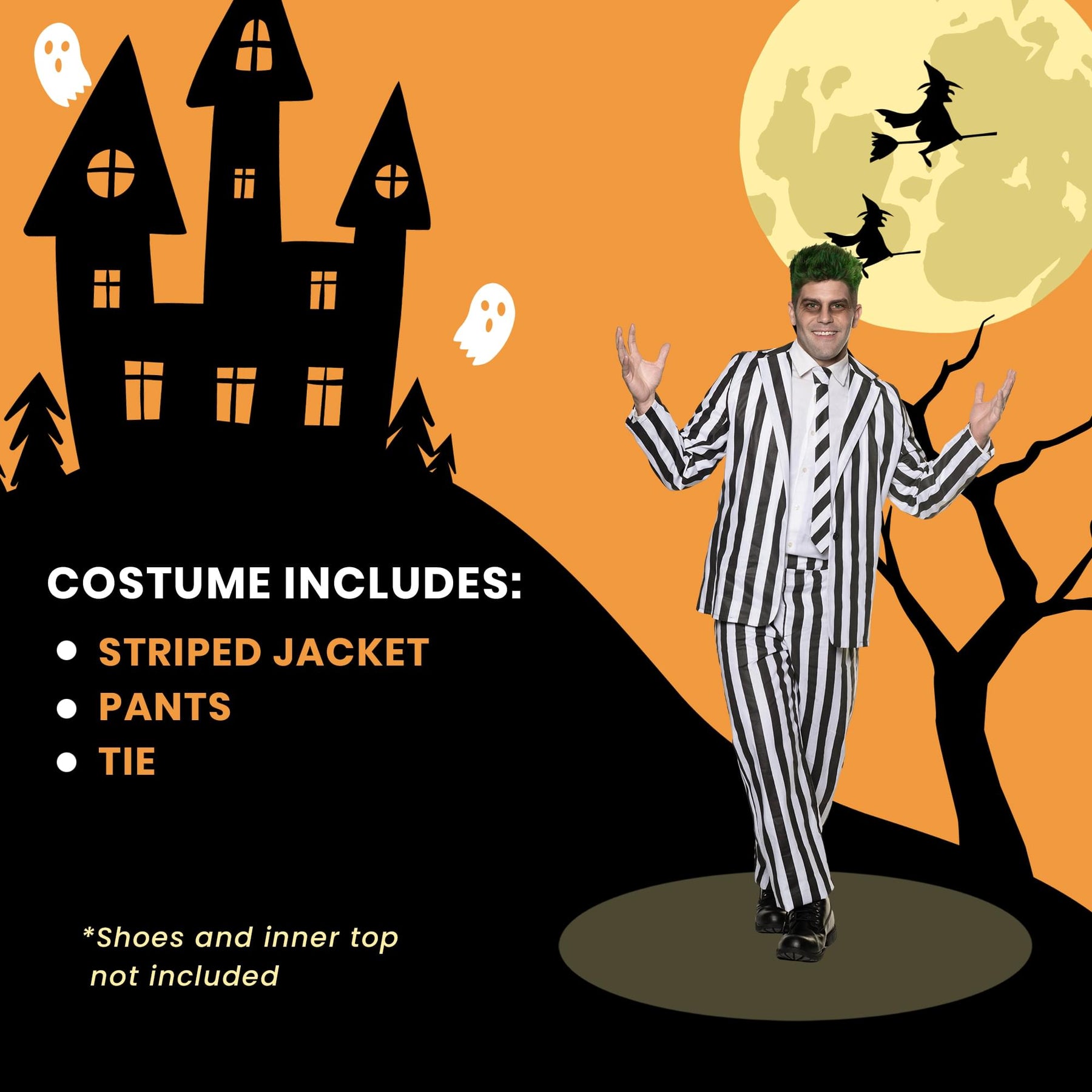 Spooky Striped Suit Adult Costume