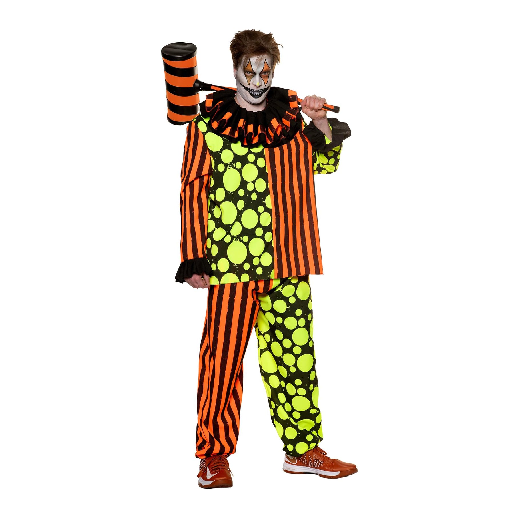 Neon Terror Blacklight Reactive Clown Adult Costume