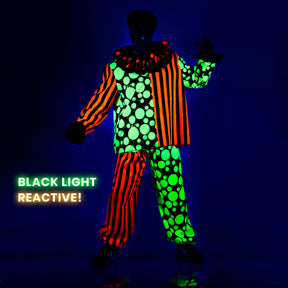 Neon Terror Blacklight Reactive Clown Adult Costume