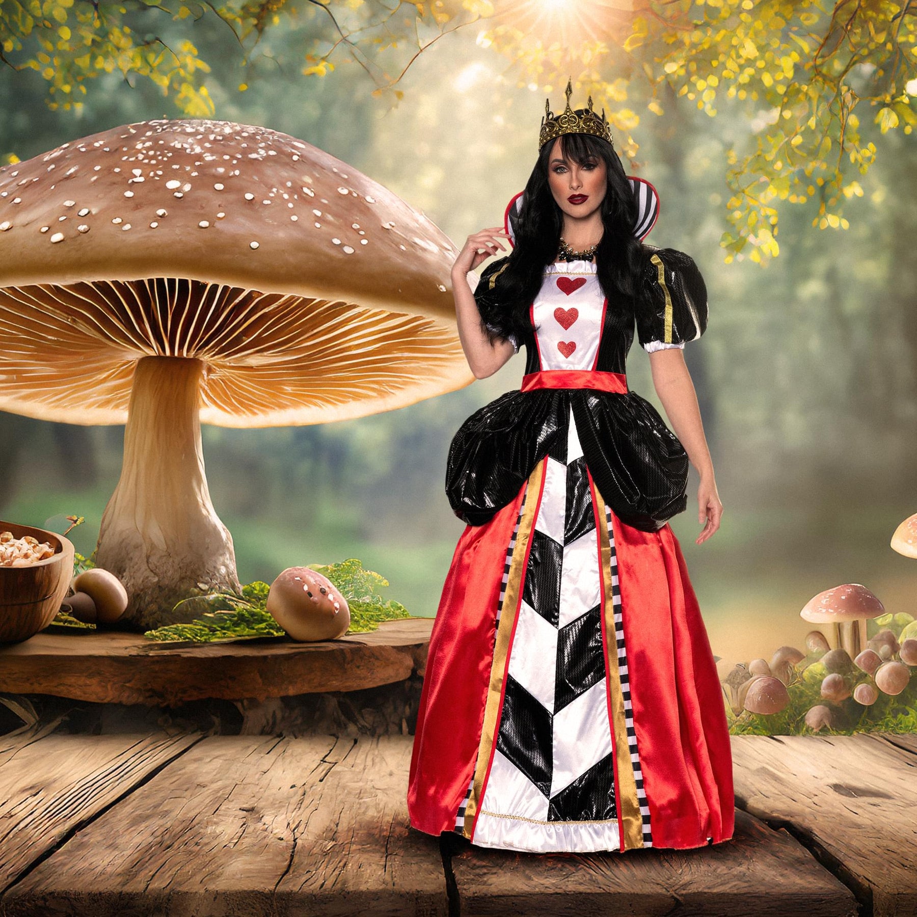 Alice in Wonderland Queen Of Hearts Adult Costume Dress