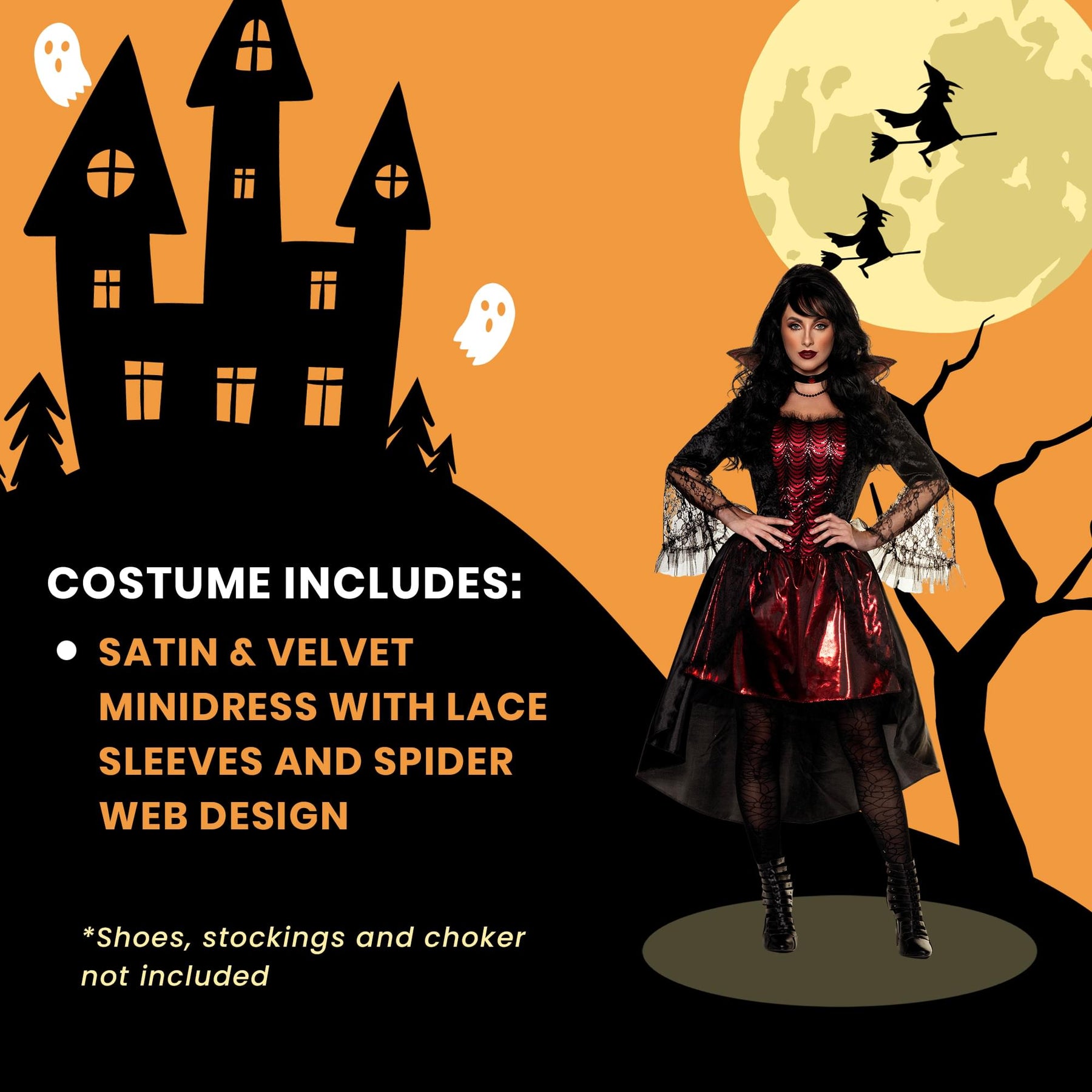 Gothic Vampire Princess Adult Costume Dress