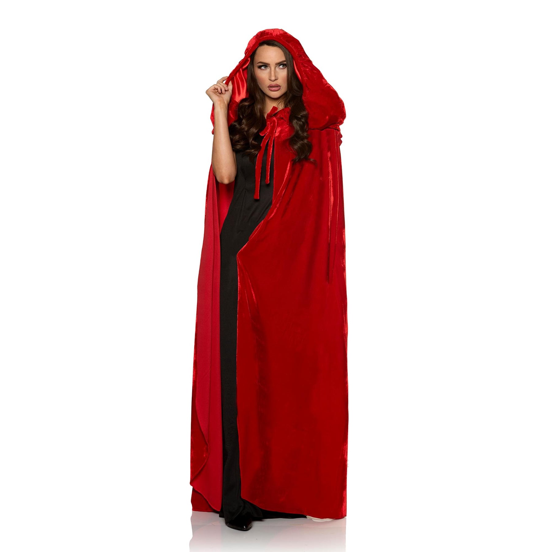 Red Tulle Cape with Extended Hood Adult Costume