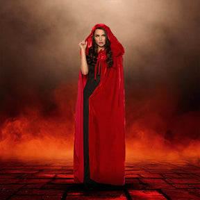 Red Tulle Cape with Extended Hood Adult Costume