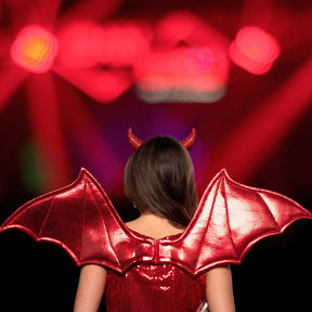 Devil Red Metallic Wings Adult Costume Accessory