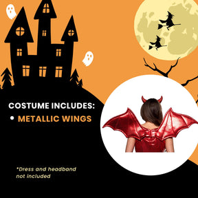 Devil Red Metallic Wings Adult Costume Accessory