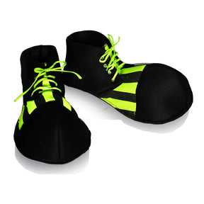 Oversized Blacklight Reactive Black & Yellow Clown Adult Costume Shoes