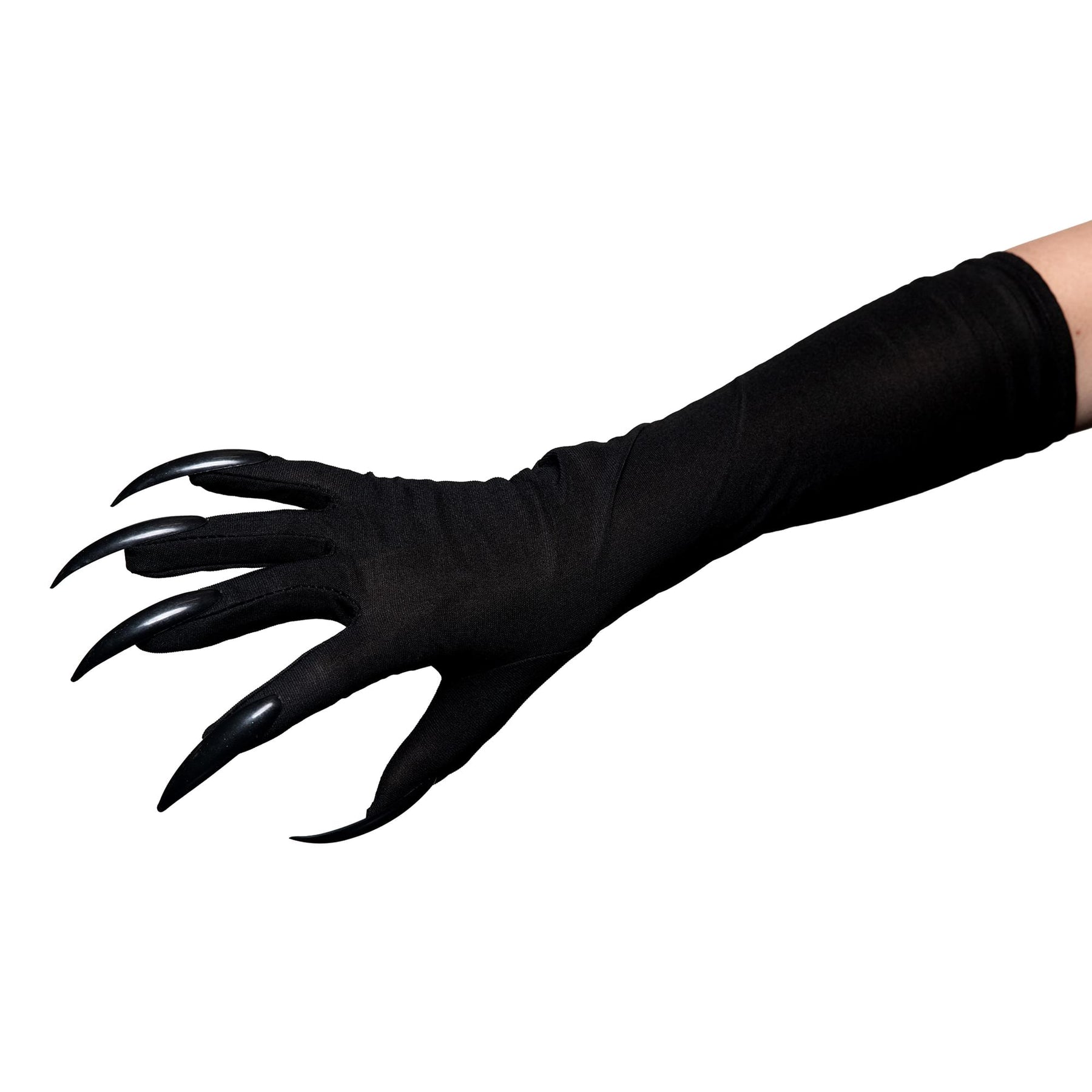 Black Claw Gloves with Attached Fingernails Adult Costume Accessory