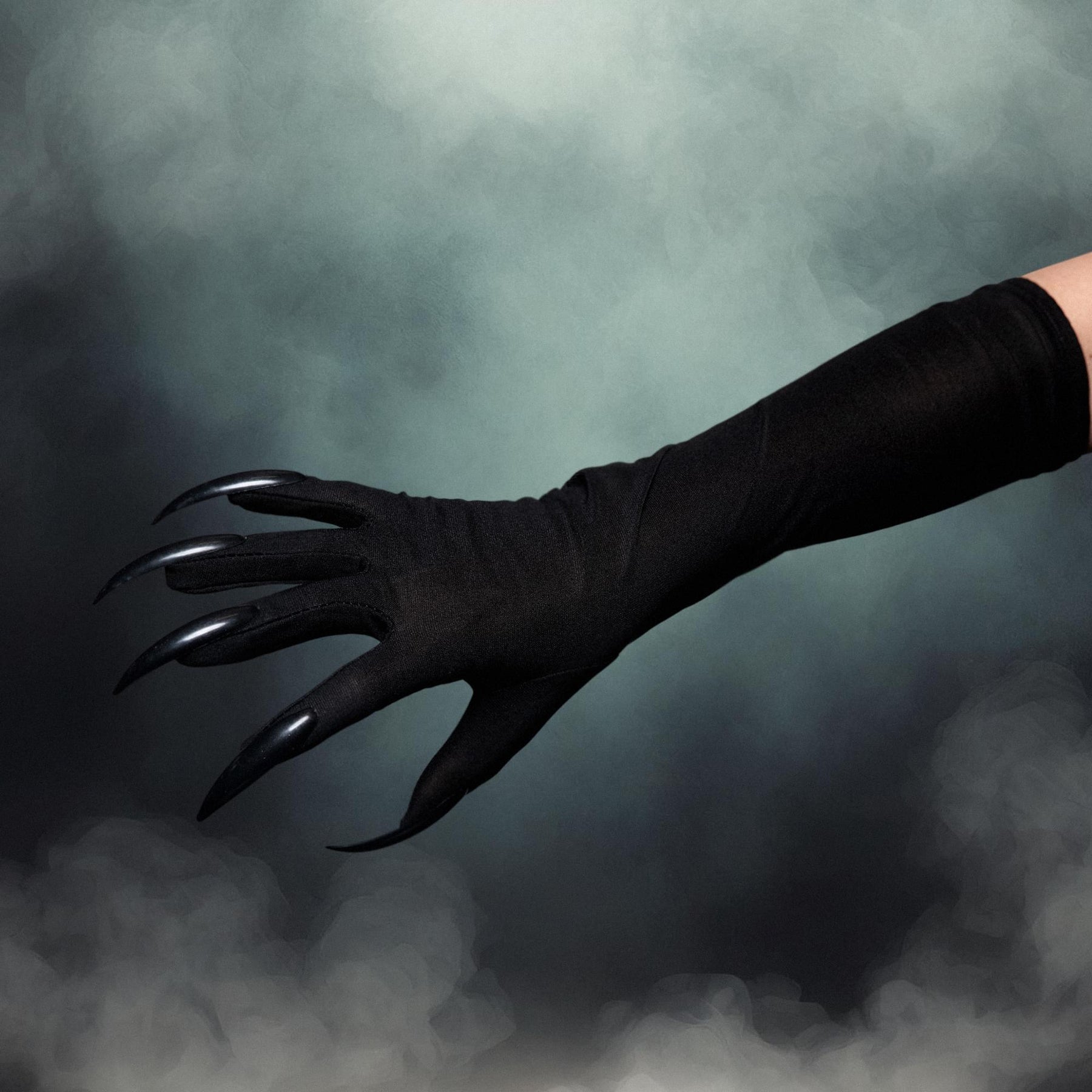 Black Claw Gloves with Attached Fingernails Adult Costume Accessory