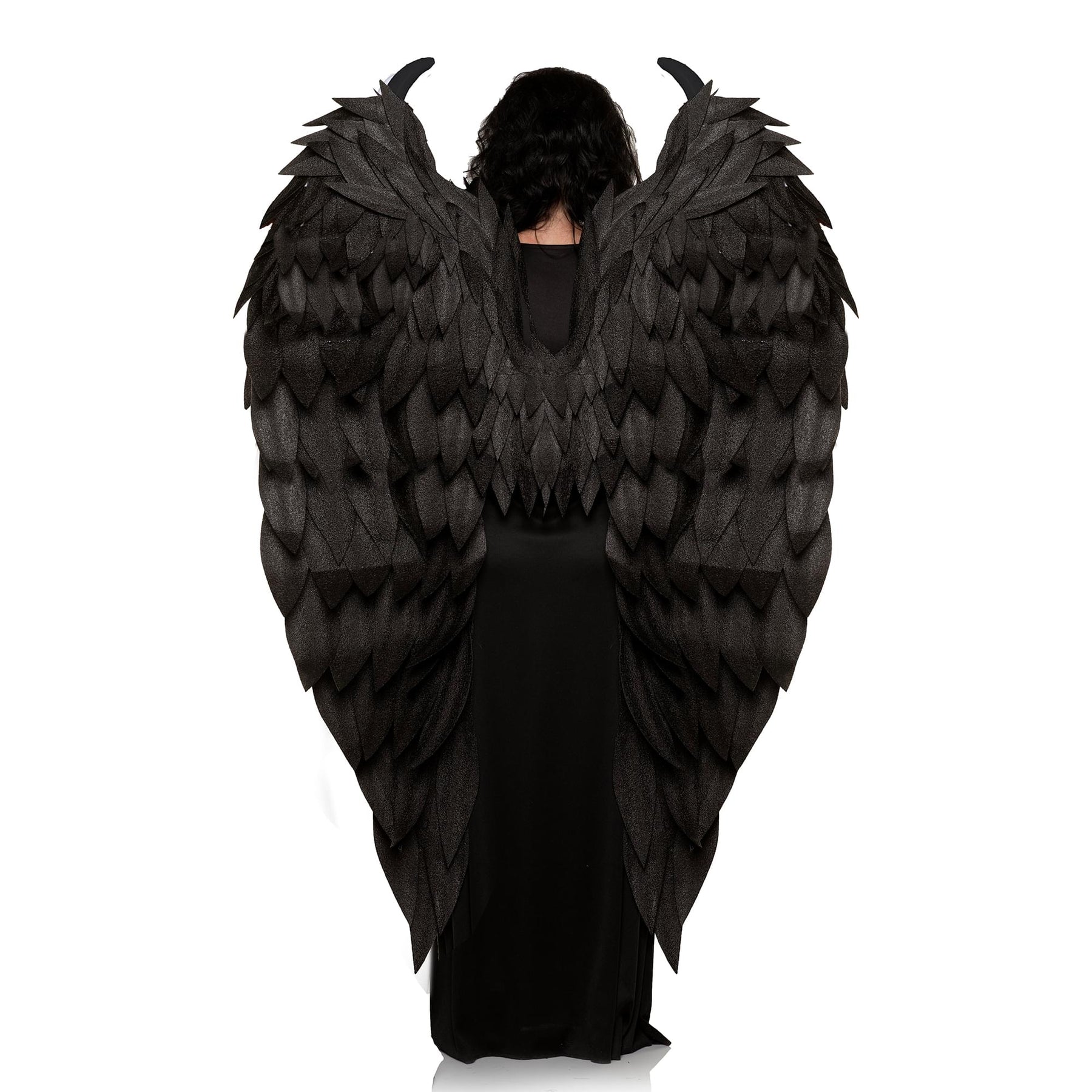 Evil Queen Black Feather Wings Adult Costume Accessory