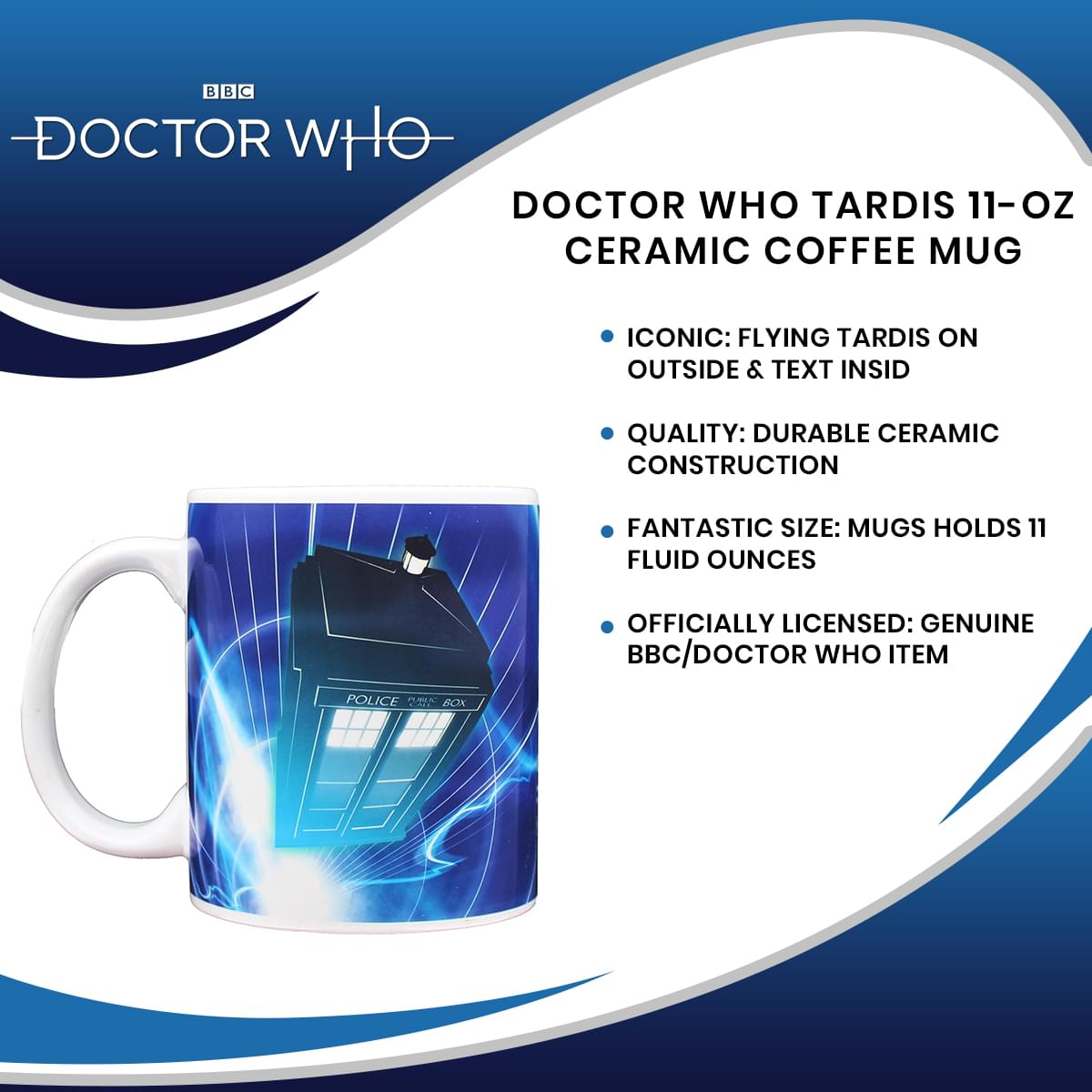 Doctor Who TARDIS 11-Oz Ceramic Coffee Mug