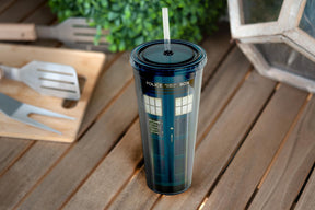 Doctor Who TARDIS 22 Oz Acrylic Travel Tumbler With Lid & Straw