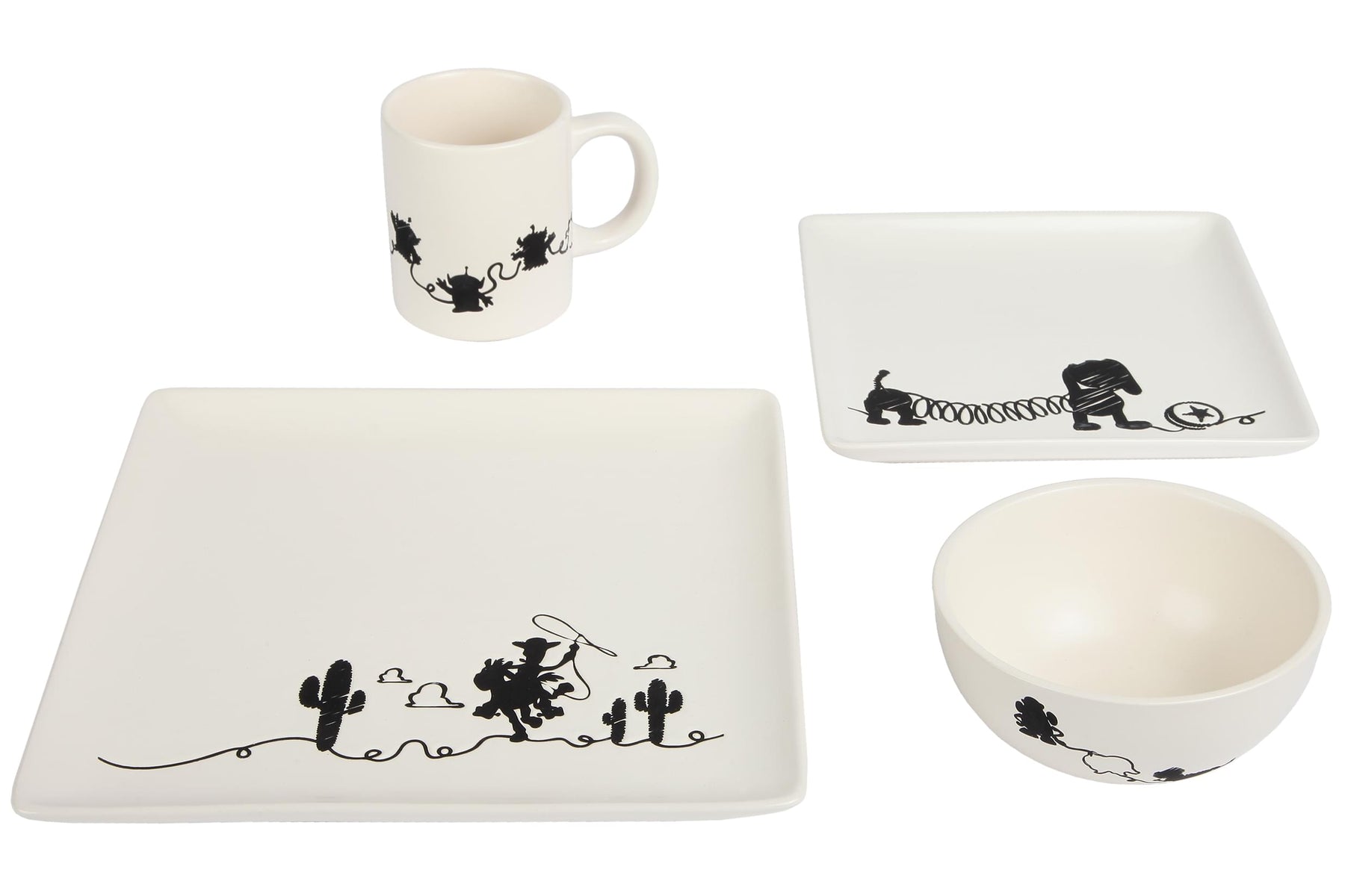 Toy Story 4-Piece Ceramic Dinnerware Set With Scribble Characters