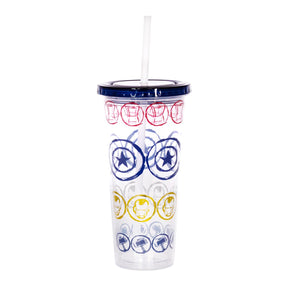 Marvel Icons Plastic Carnival Cup with Lid and Straw | Holds 16 Ounces