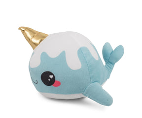 Glitter Galaxy 6-Inch Cute Ice Cream Cone Horn Blue Narwhal Collectible Plush