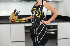 Hello Kitty Pinache Black and Gold Adult Kitchen Apron