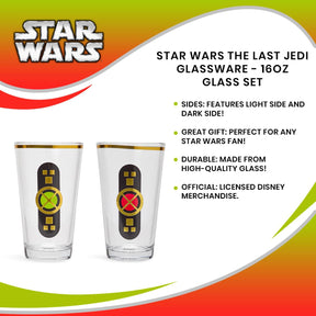 Star Wars The Last Jedi Glassware - 16oz Glass Set