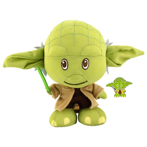 Star Wars Baby Yoda and R2-D2 Stylized 7 Inch Plush Set of 2 With Enamel Pins