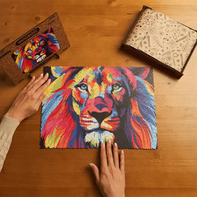 Hologram Lion 500 Piece Wooden Jigsaw Puzzle