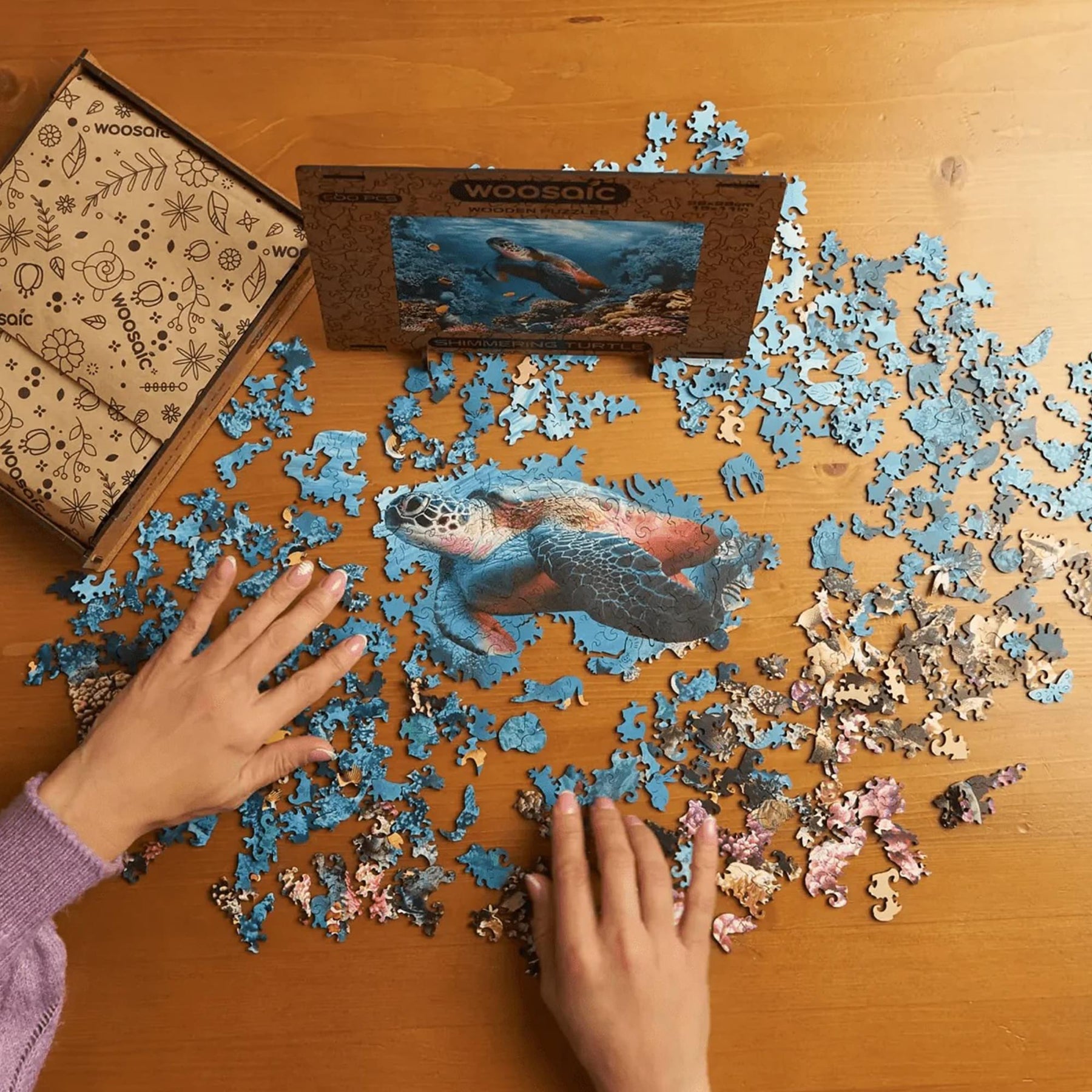 Shimmering Turtle 1000 Piece Wooden Jigsaw Puzzle