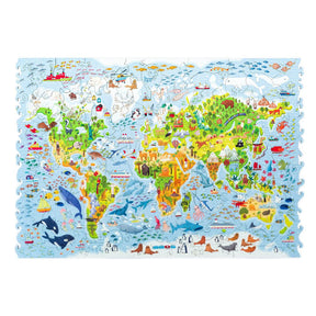 Kids World Map 100 Piece Wooden Jigsaw Puzzle