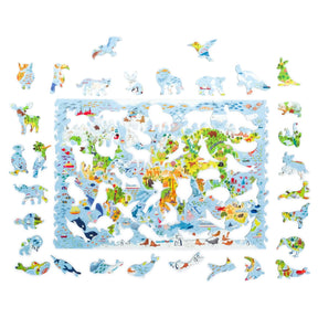 Kids World Map 100 Piece Wooden Jigsaw Puzzle