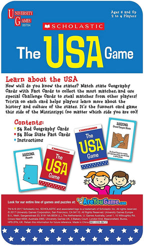 Scholastic The USA Game Tin | 2-4 Players