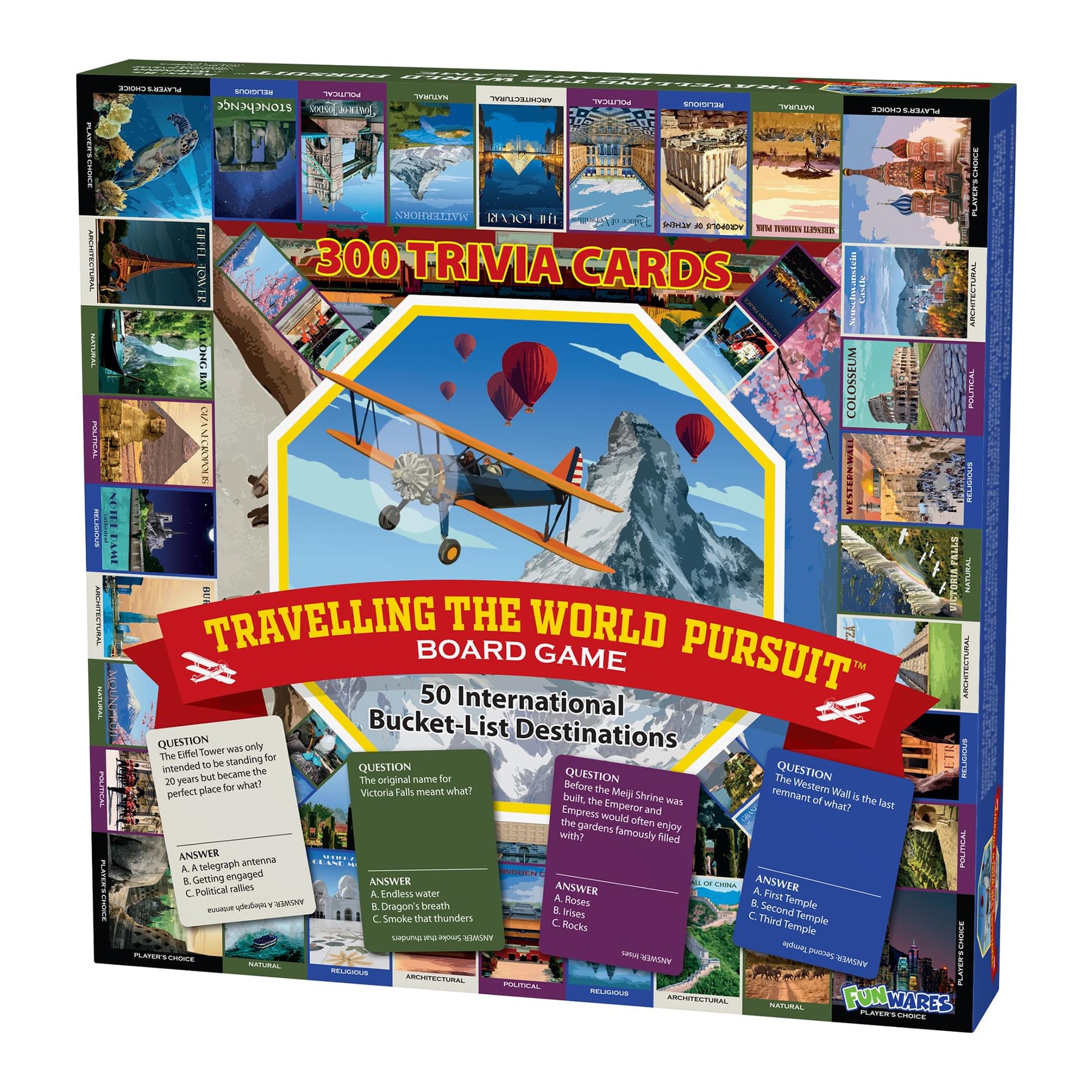 Travelling the World Pursuit Trivia Board Game