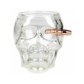 Last Man Standing | Embedded Bullet 7oz Skull Glass